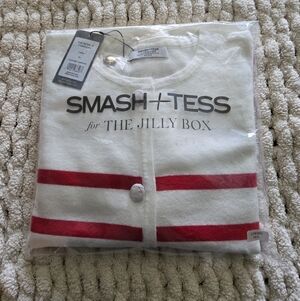 Jill Box Smash + Tess Cream and Red Cardigan